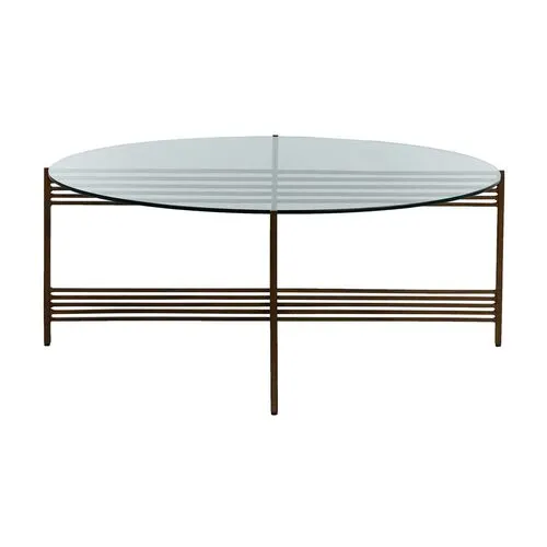 Tanner Coffee Table - Antique Brass - Gabby - Brown