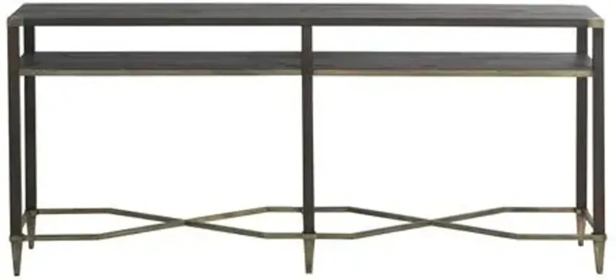 Sue Console Table - Black/Champagne - Gabby