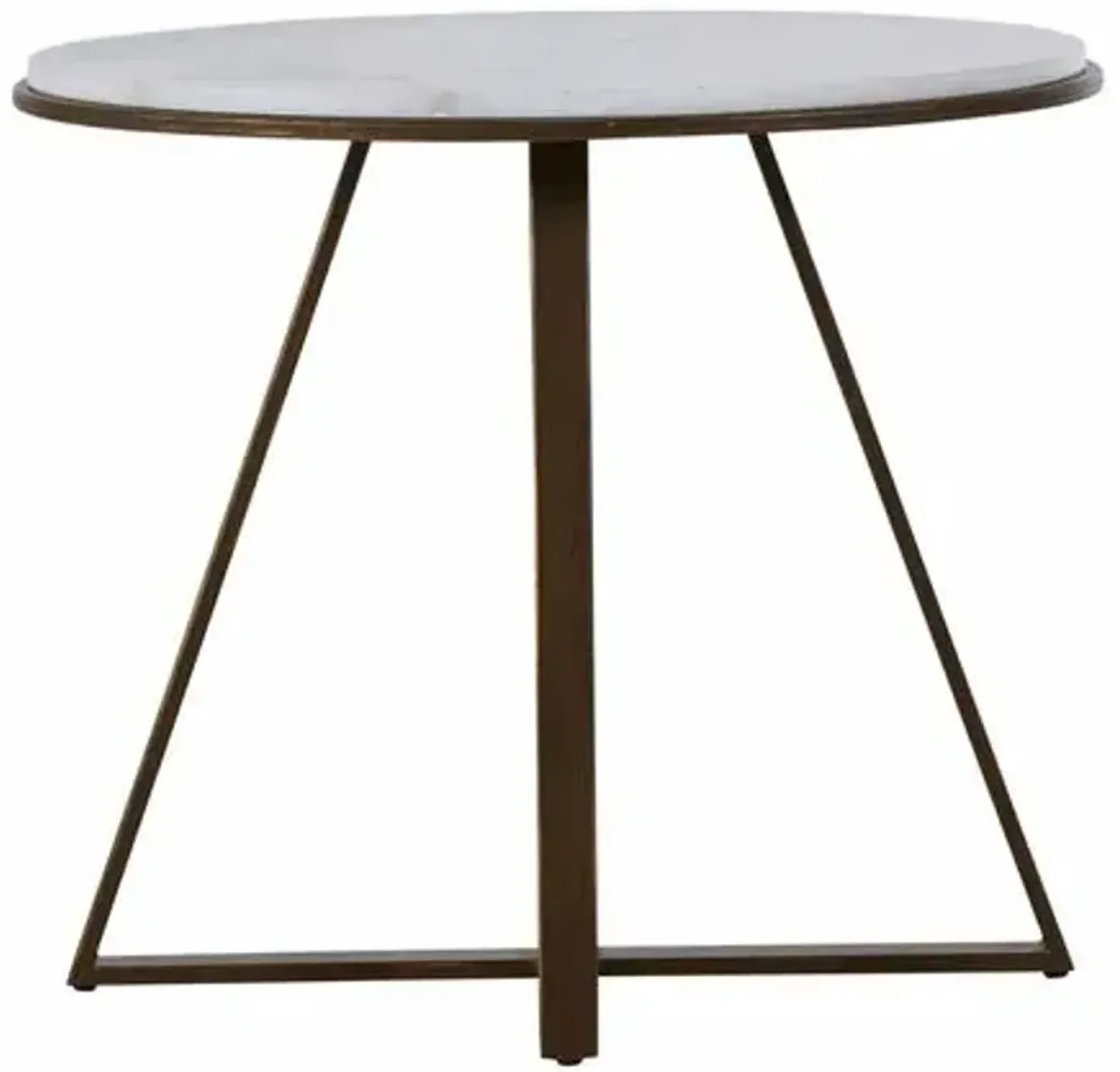 Rylan Side Table - Copper/White Marble - Gabby - Brown