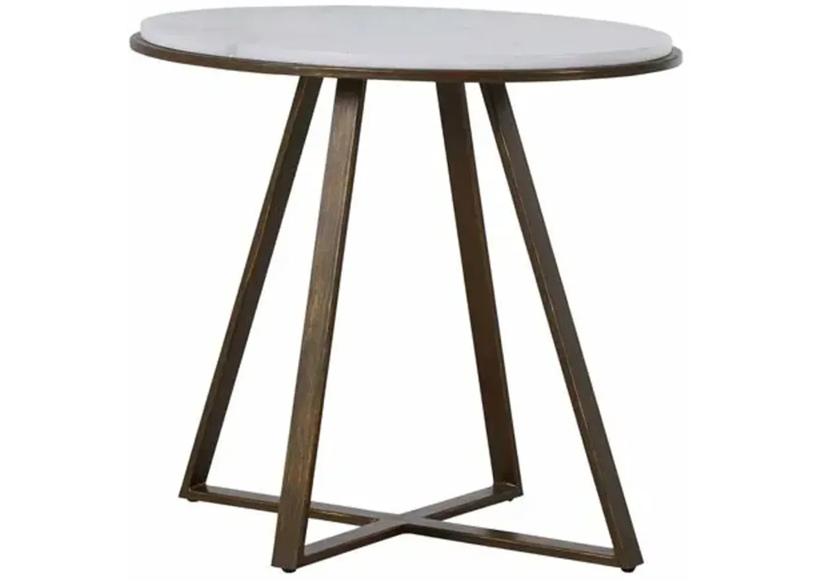 Rylan Side Table - Copper/White Marble - Gabby - Brown