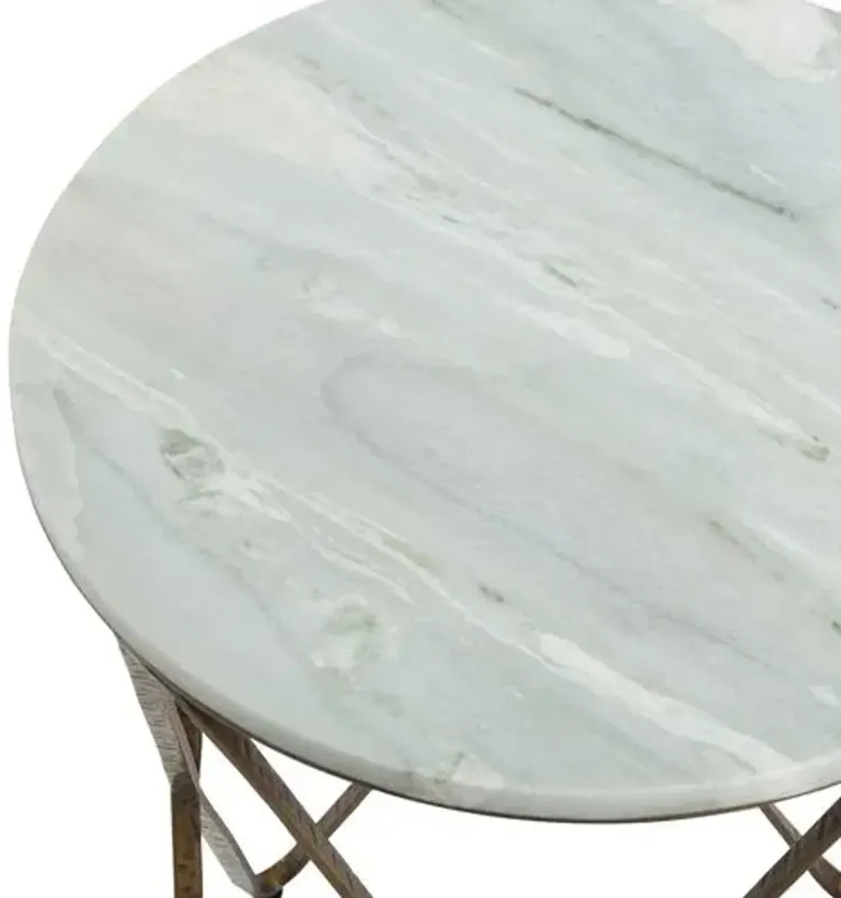 Phoenix Marble Side Table - Vintage Gold/Green - Gabby