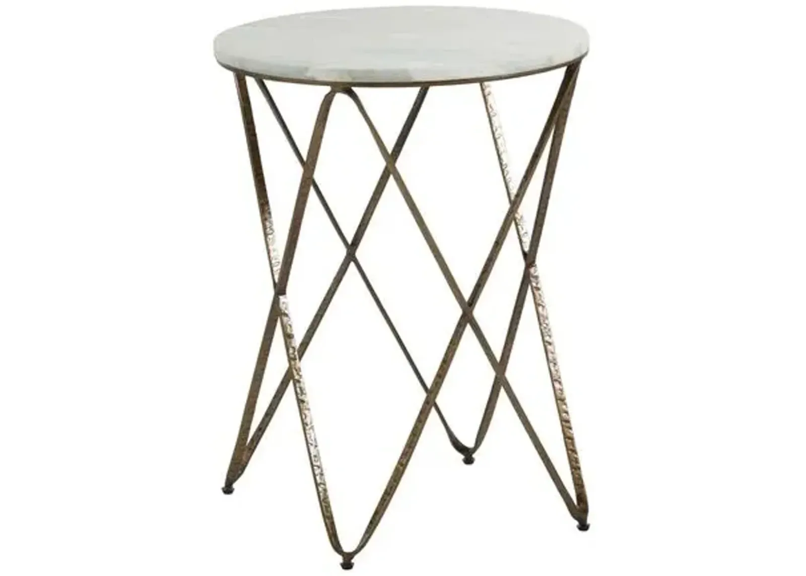 Phoenix Marble Side Table - Vintage Gold/Green - Gabby