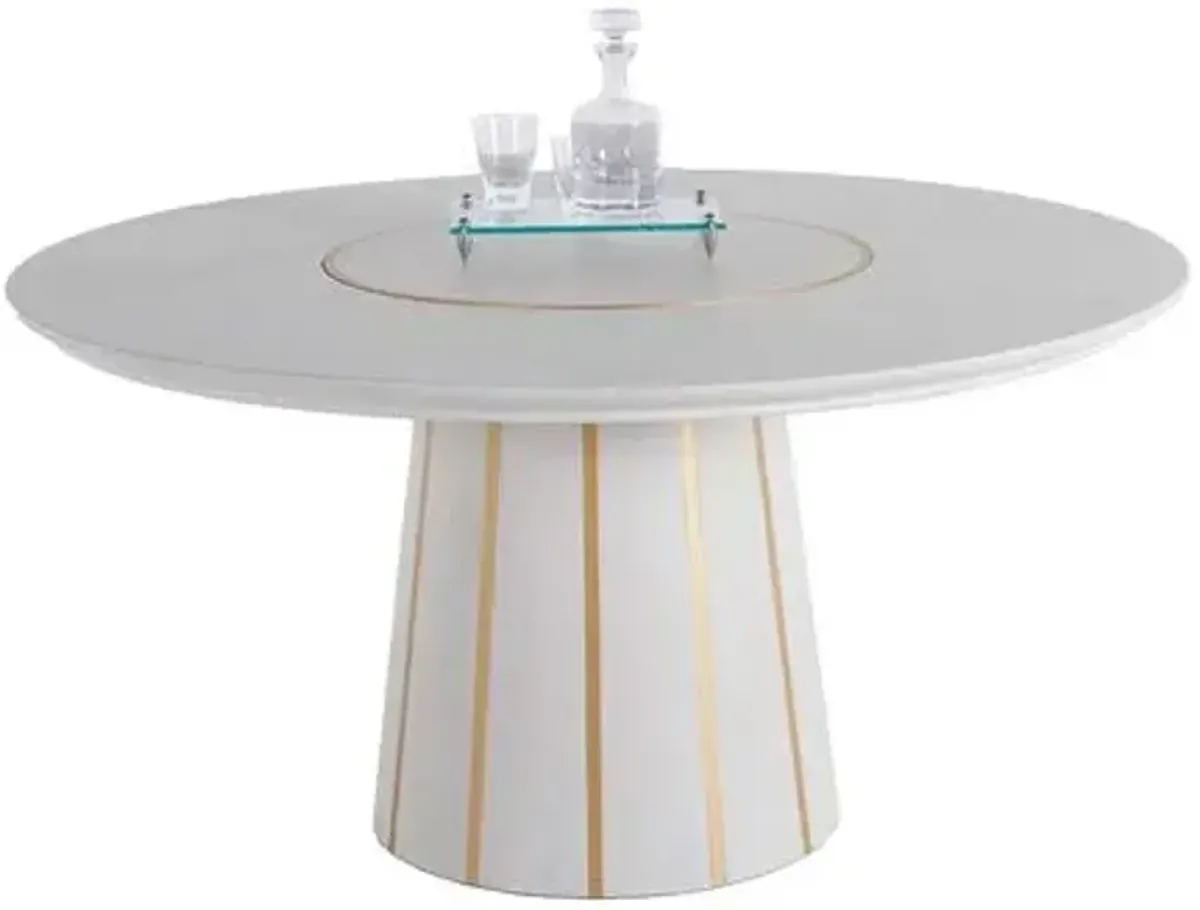 Morgan 60" Dining Table - White/Gold - Gabby