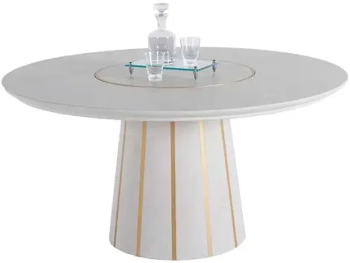 Morgan 60" Dining Table - White/Gold - Gabby