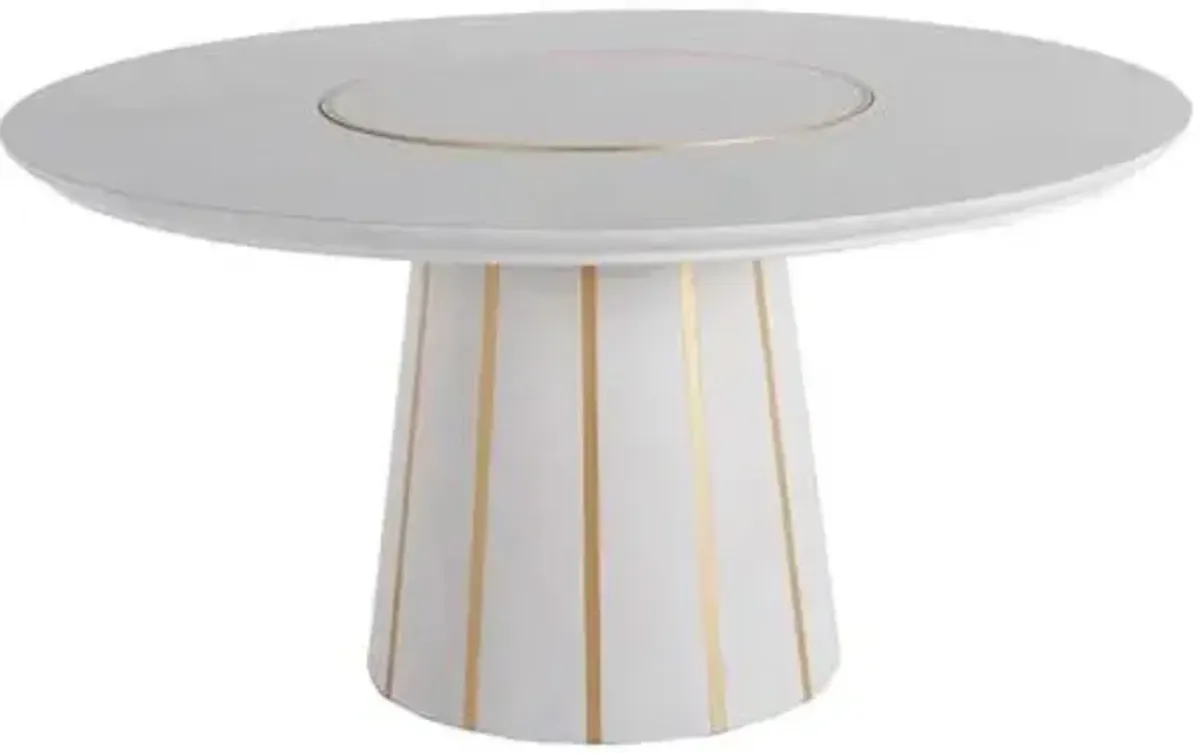 Morgan 60" Dining Table - White/Gold - Gabby