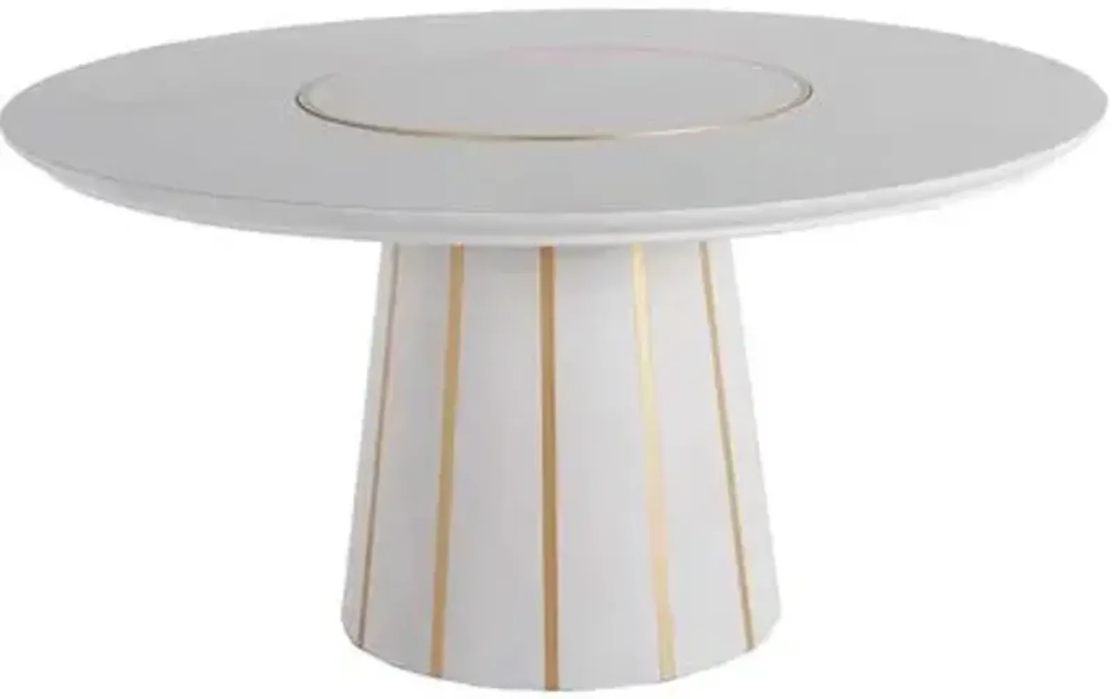 Morgan 60" Dining Table - White/Gold - Gabby