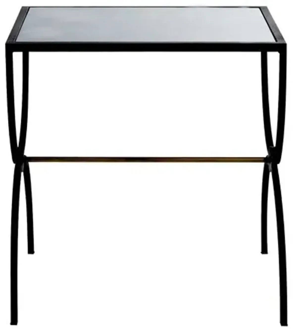 Marion Side Table - Textured Black/Brass - Gabby