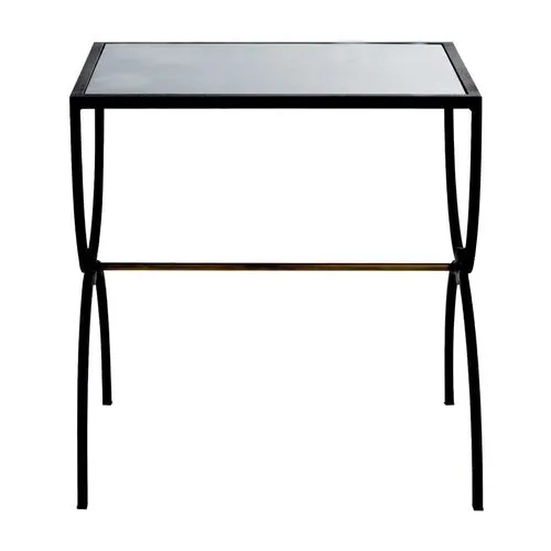 Marion Side Table - Textured Black/Brass - Gabby