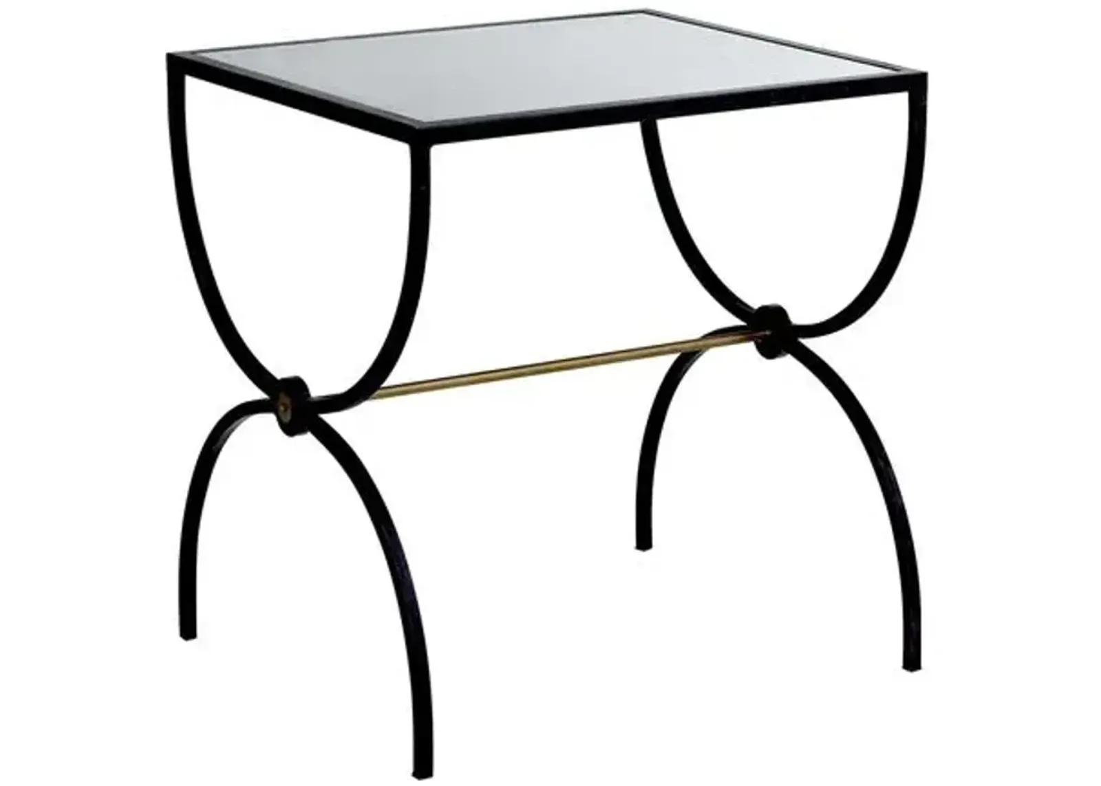 Marion Side Table - Textured Black/Brass - Gabby