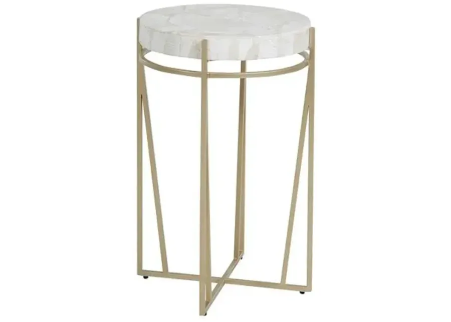 Krissa Marble Side Table - Gabby - Gold