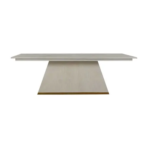 Ferris Dining Table - Cerused White/Gold - Gabby