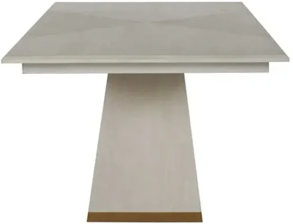 Ferris Dining Table - Cerused White/Gold - Gabby