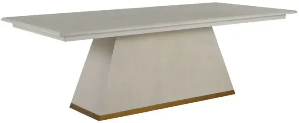 Ferris Dining Table, Cerused White/Gold