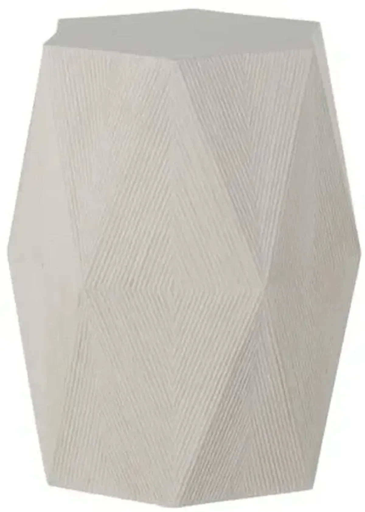 Albany Side Table - White Cast Stone - Gabby