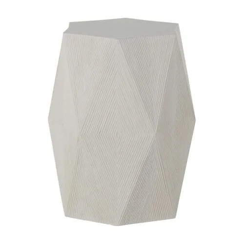 Albany Side Table - White Cast Stone - Gabby