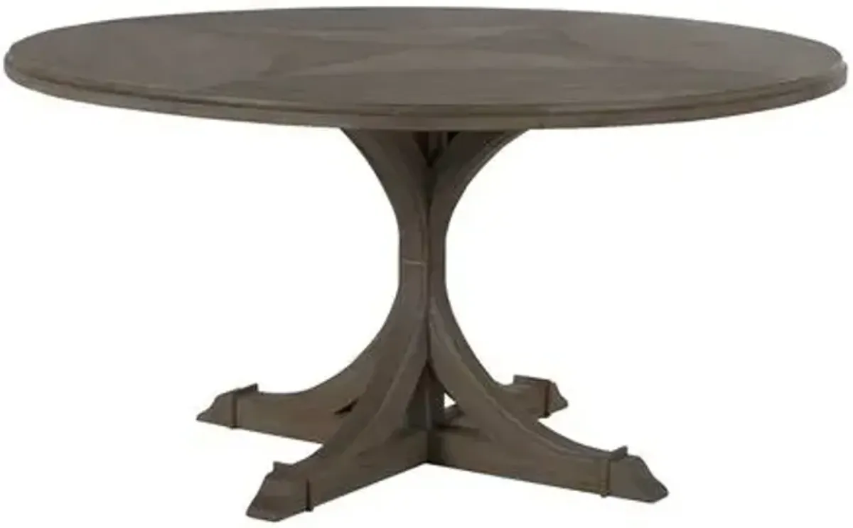 Adams 60" Round Dining Table - Vintage Gray - Gabby