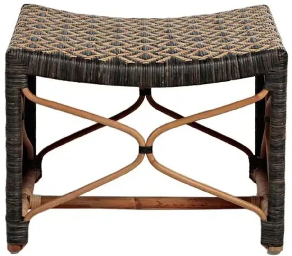 Bennet Stool - Natural/Black Rattan - Gabby