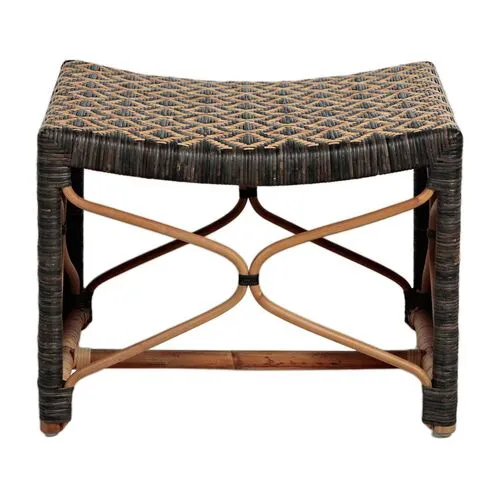 Bennet Stool - Natural/Black Rattan - Gabby