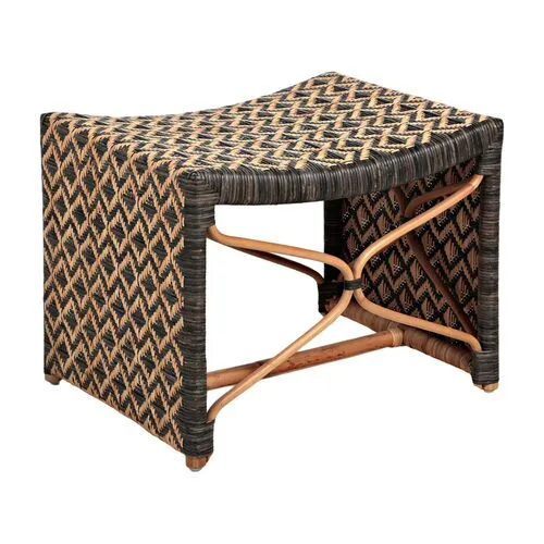 Bennet Stool - Natural/Black Rattan - Gabby