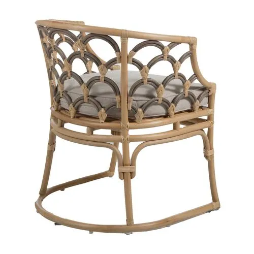 Coralee Rattan Dining Chair - Natural/Grey - Gabby - Gray