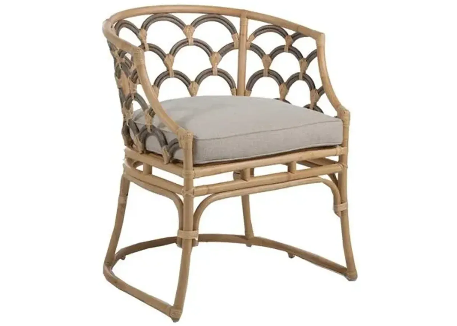 Coralee Rattan Dining Chair - Natural/Grey - Gabby - Gray