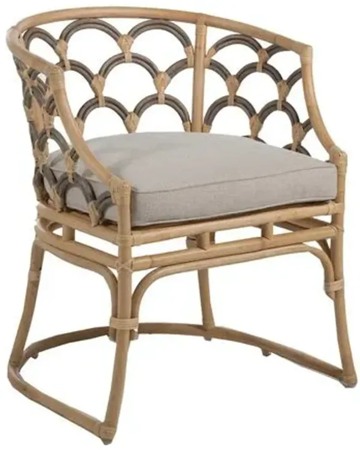 Coralee Rattan Dining Chair - Natural/Grey - Gabby - Gray