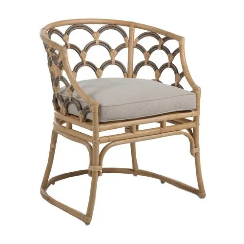 Coralee Rattan Dining Chair - Natural/Grey - Gabby - Gray