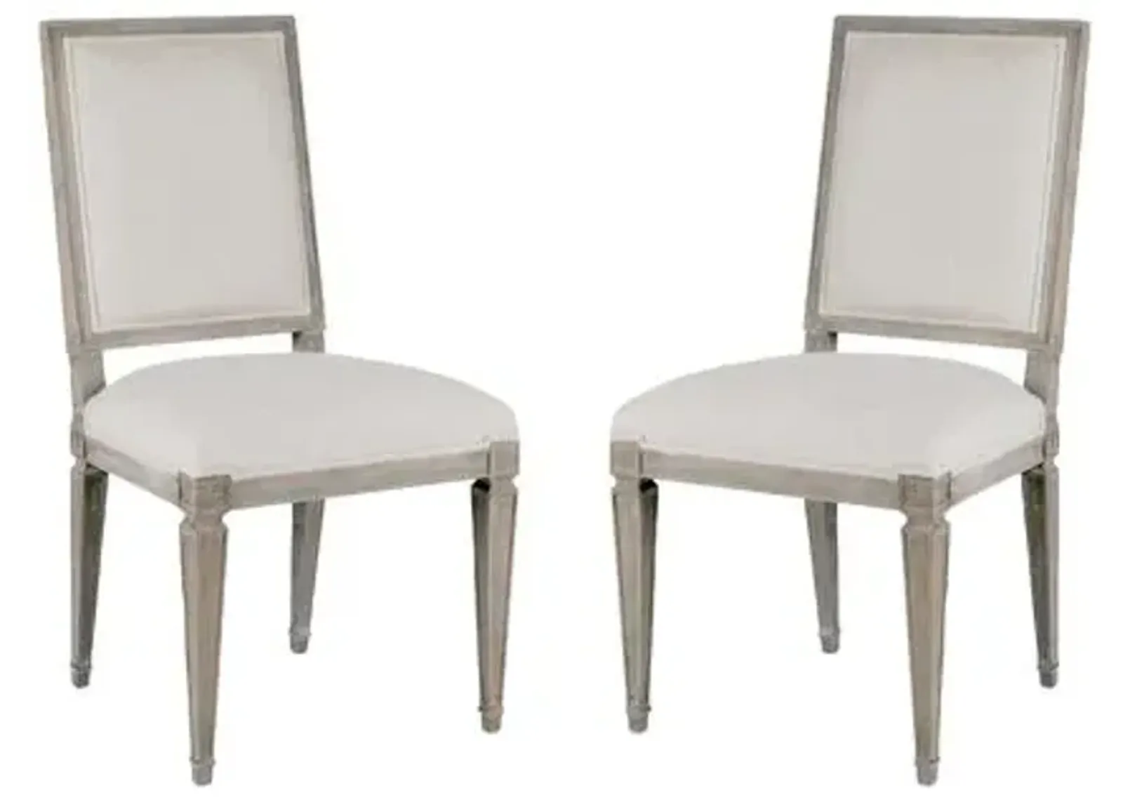 Set of 2 Danielle Dining Chairs - Oak/Sunbrella Linen Dove - Gabby - Beige