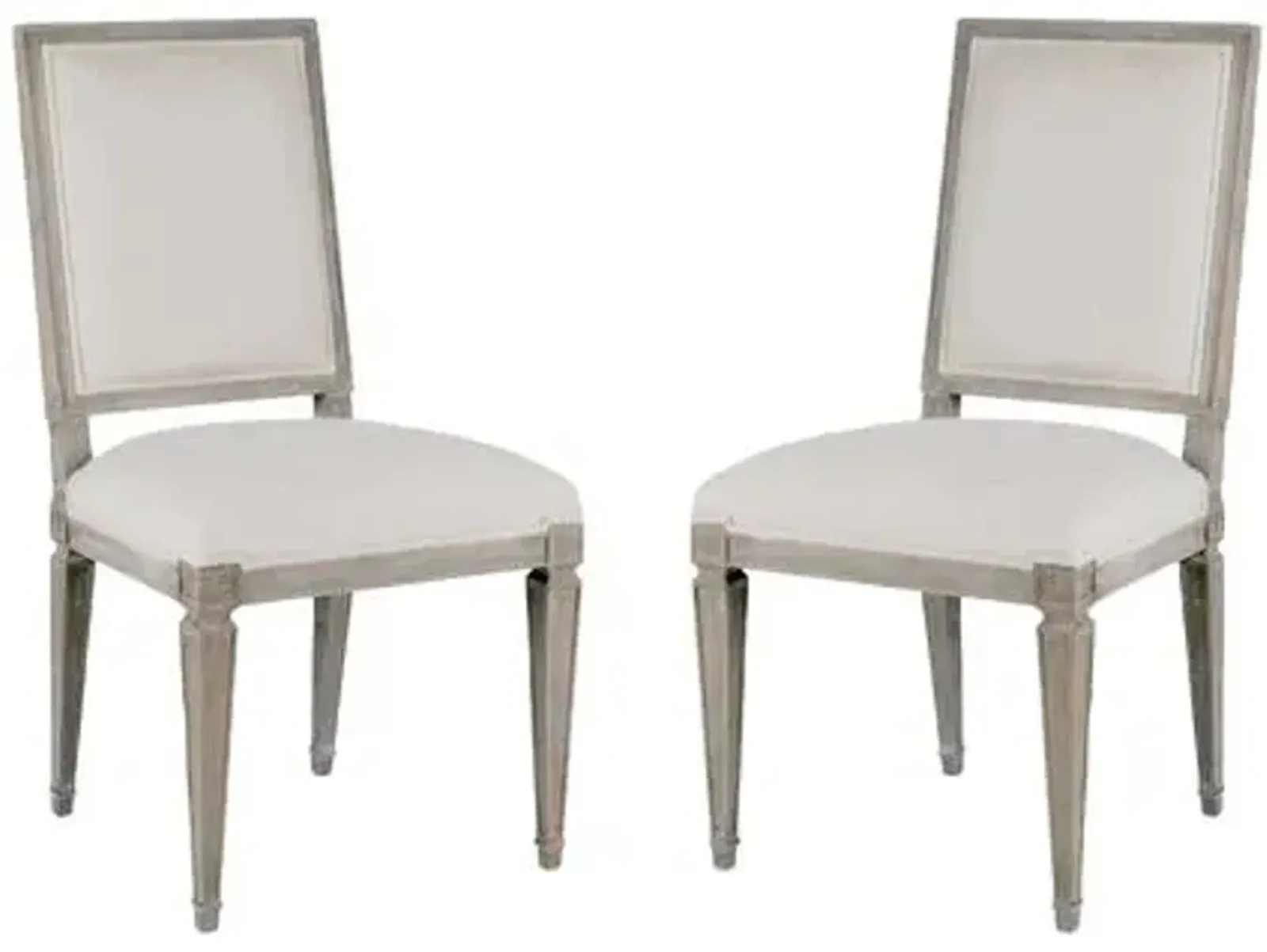 Set of 2 Danielle Dining Chairs - Oak/Sunbrella Linen Dove - Gabby - Beige