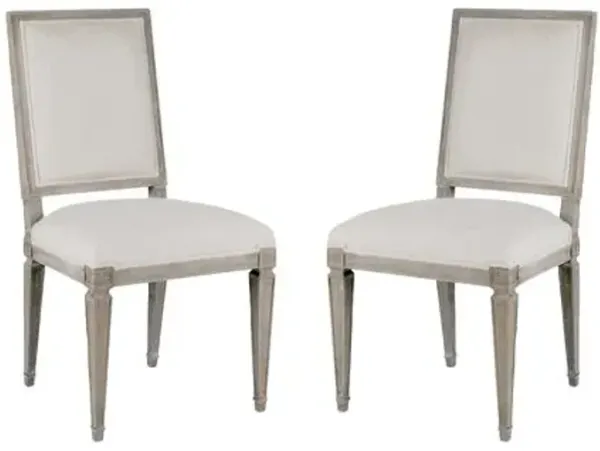 Set of 2 Danielle Dining Chairs - Oak/Sunbrella Linen Dove - Gabby - Beige