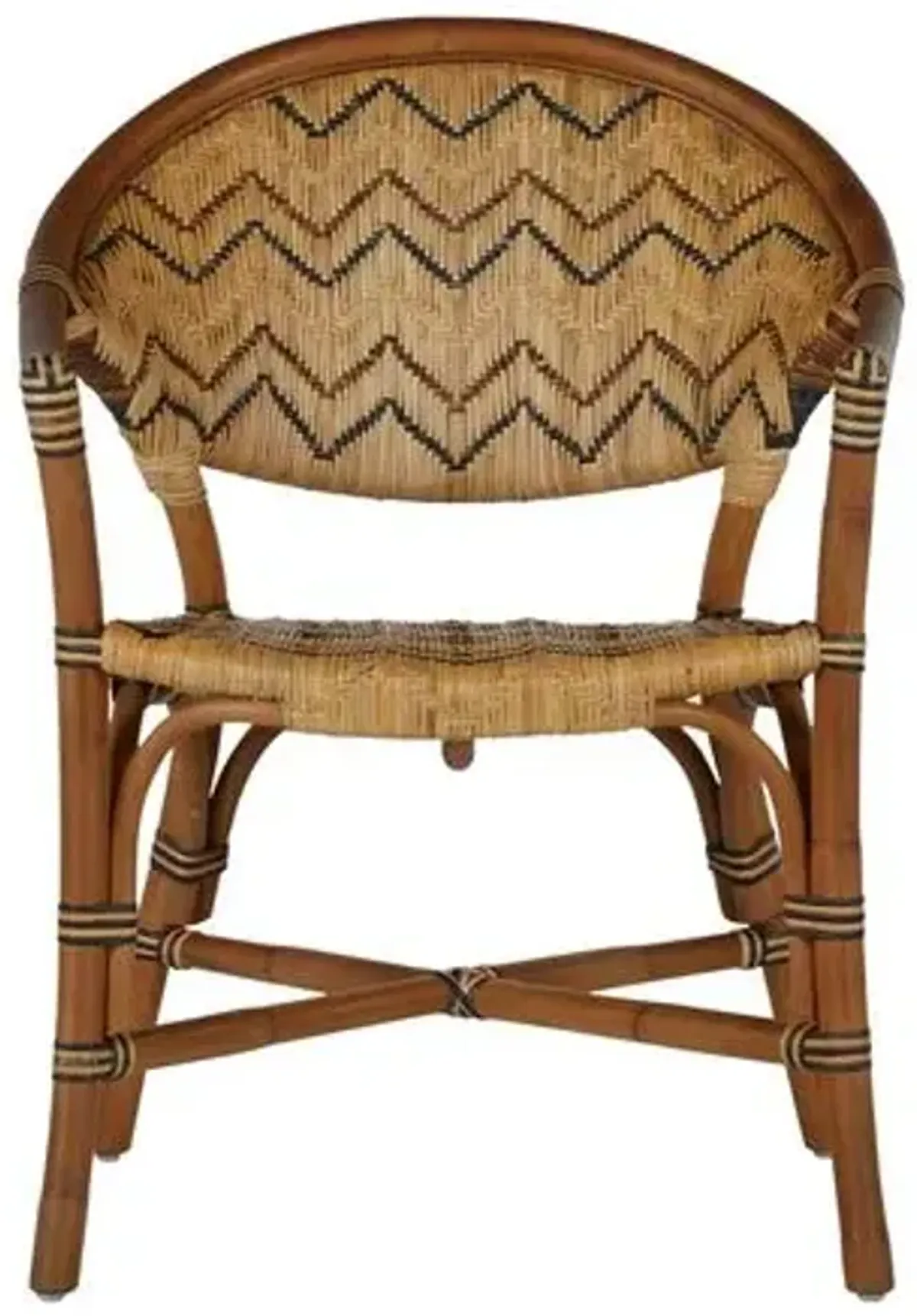 Emmet Rattan Dining Chair - Brown/Natural - Gabby