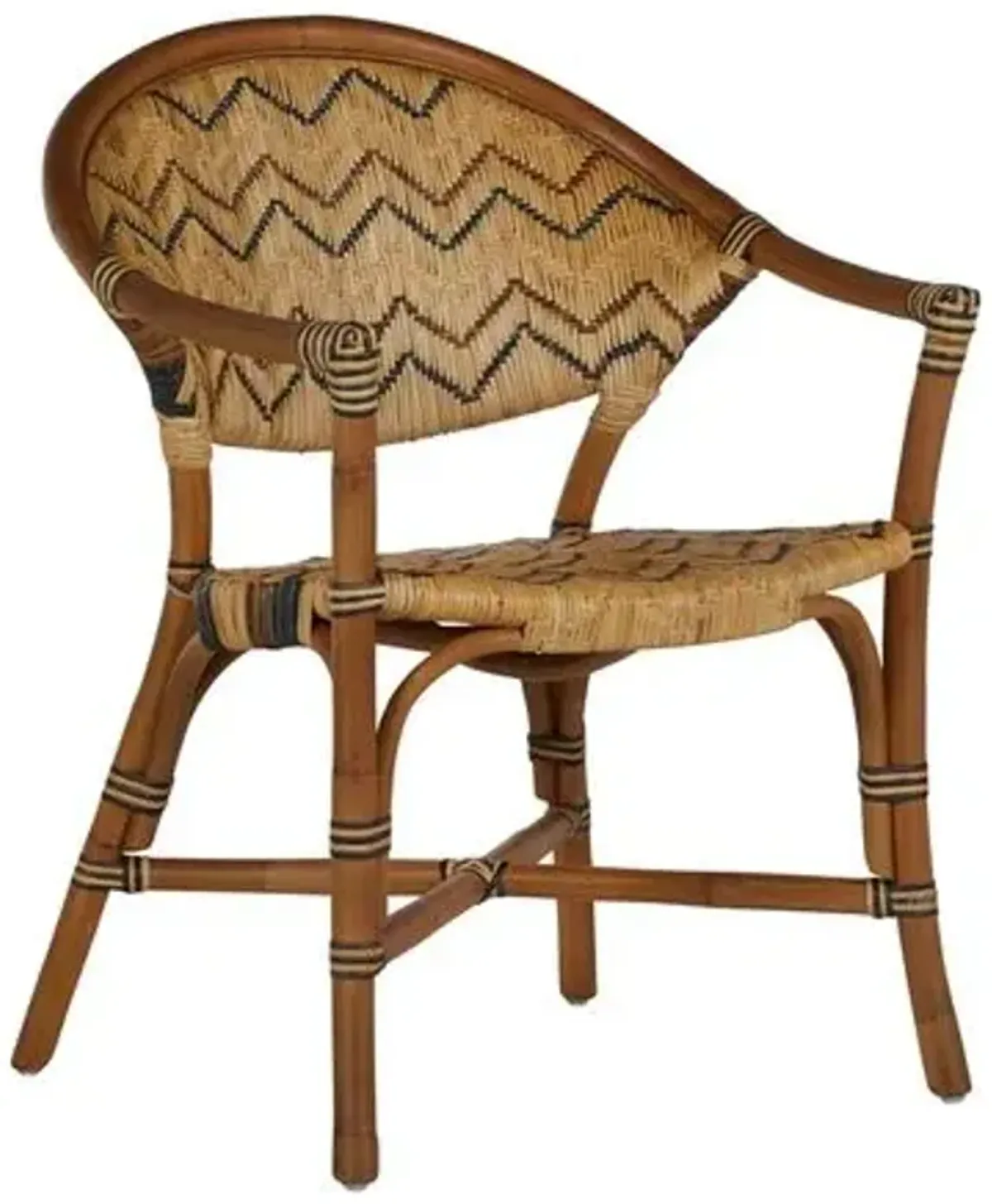 Emmet Rattan Dining Chair - Brown/Natural - Gabby