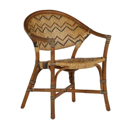 Emmet Rattan Dining Chair - Brown/Natural - Gabby