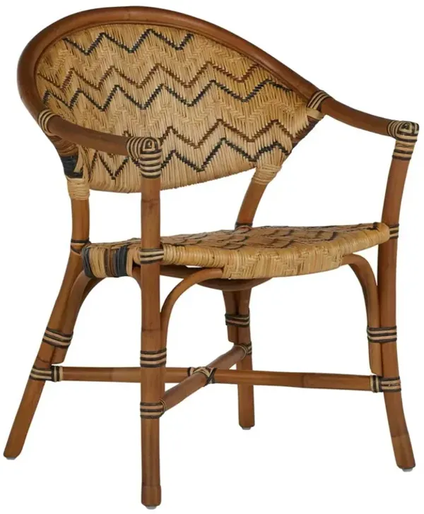 Emmet Rattan Dining Chair, Brown/Natural