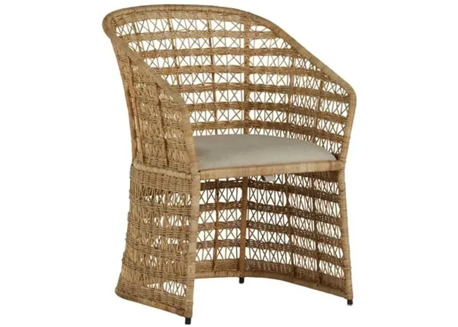 Libby Dining Chair - Natural Rattan - Gabby - Gray