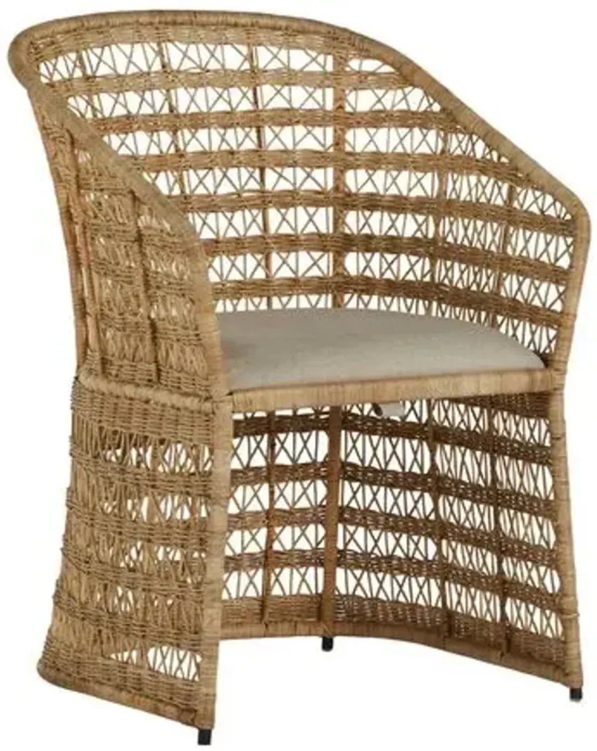 Libby Dining Chair - Natural Rattan - Gabby - Gray