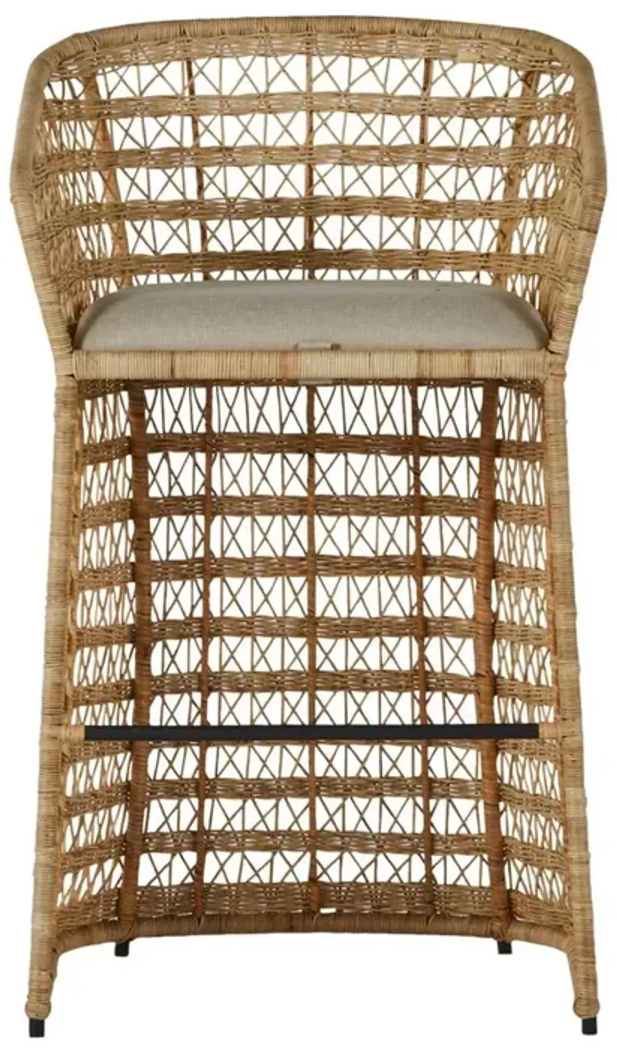 Libby Bar Stool, Natural Rattan