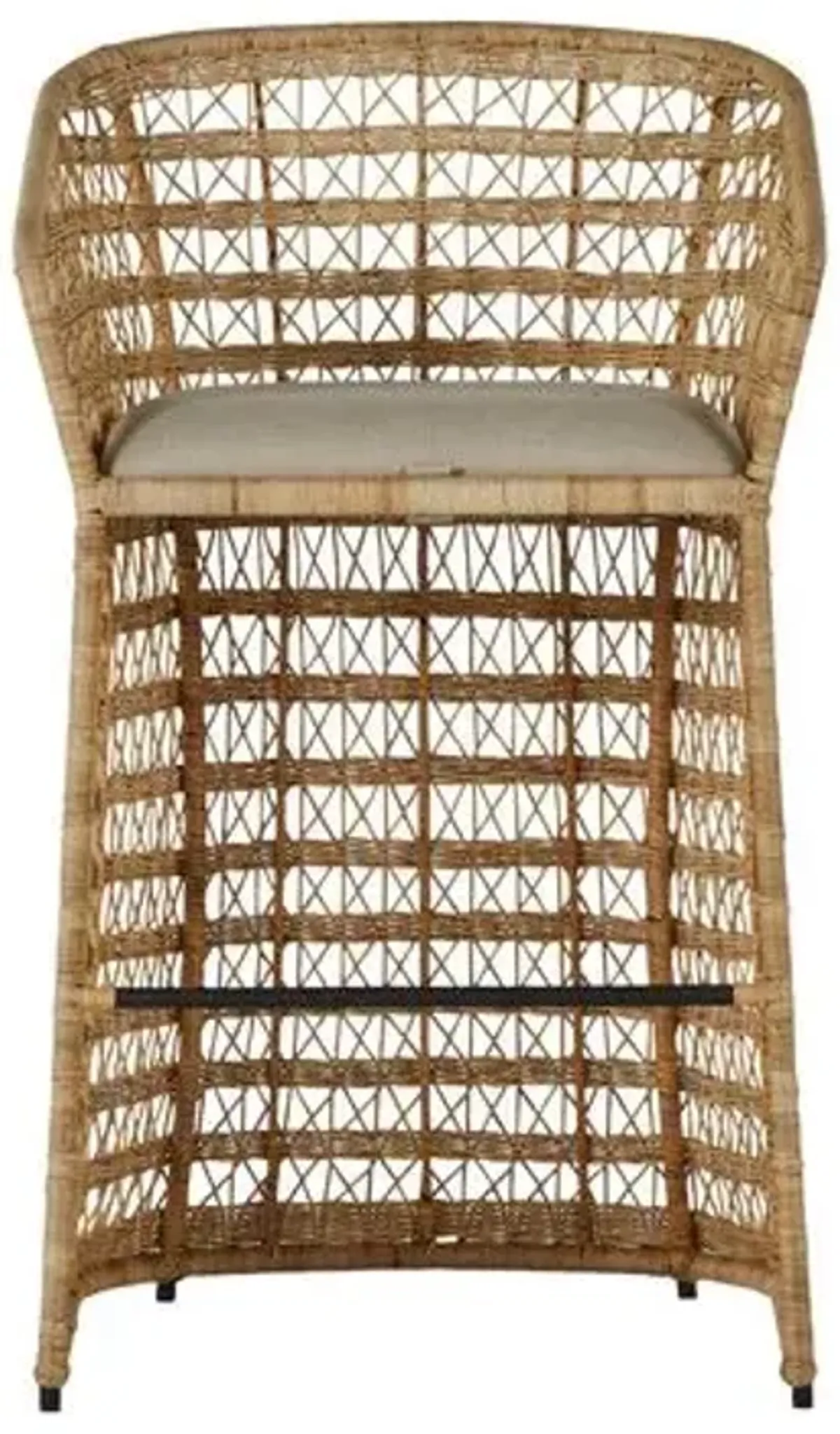 Libby Bar Stool - Natural Rattan - Gabby - Gray