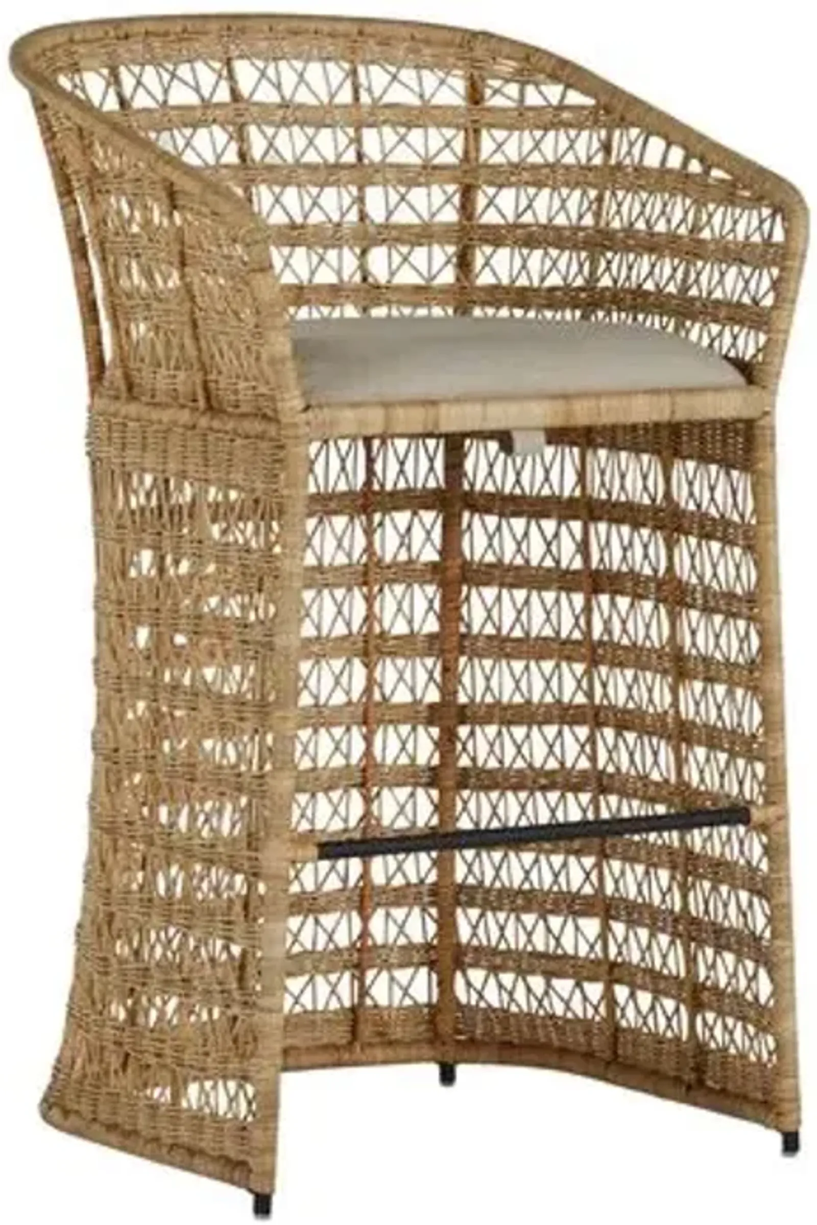 Libby Bar Stool - Natural Rattan - Gabby - Gray