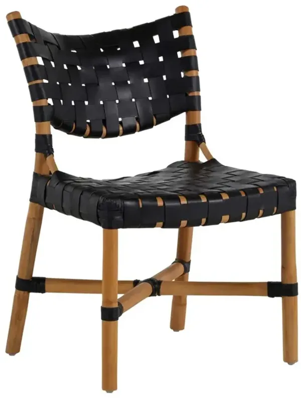 Morrison Rattan Side Chair, Natural/Black