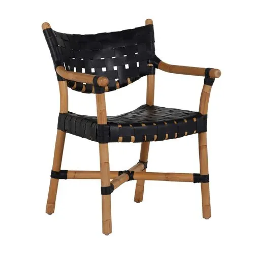 Morrison Rattan Arm Chair - Natural/Black - Gabby