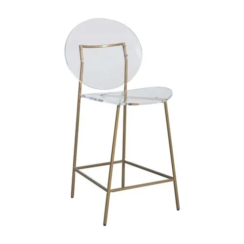 Sandy Acrylic Counter Stool - Gold/Clear - Gabby