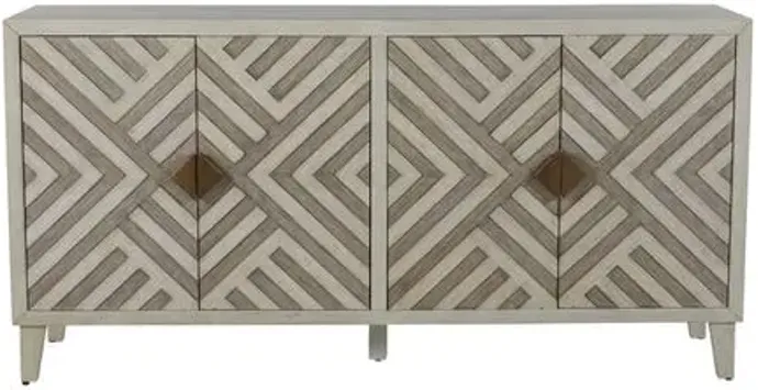 Molena Cabinet - Sesame White/Antique Grey - Gabby