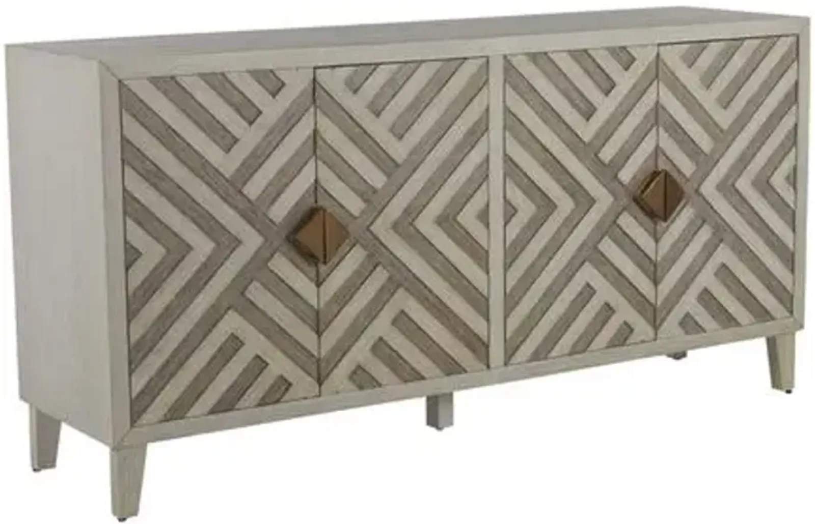 Molena Cabinet - Sesame White/Antique Grey - Gabby