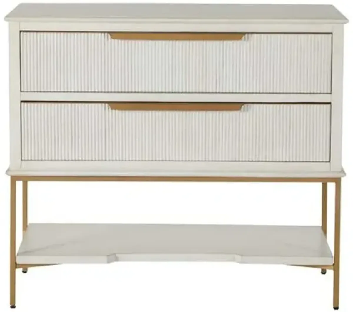 Riggs Nightstand - Sesame White/Satin Gold - Gabby