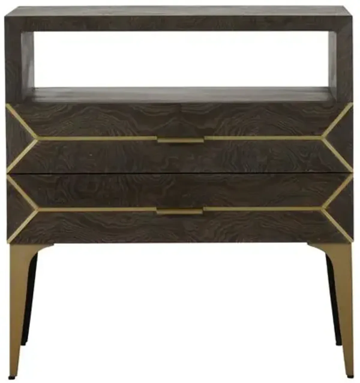 Westville Nightstand - Ash Gray/Satin Brass - Gabby