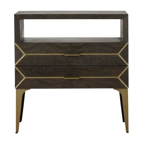 Westville Nightstand - Ash Gray/Satin Brass - Gabby