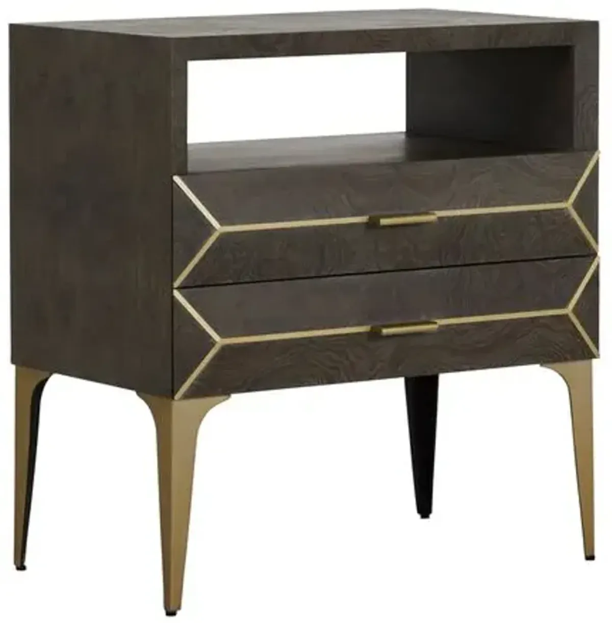 Westville Nightstand - Ash Gray/Satin Brass - Gabby