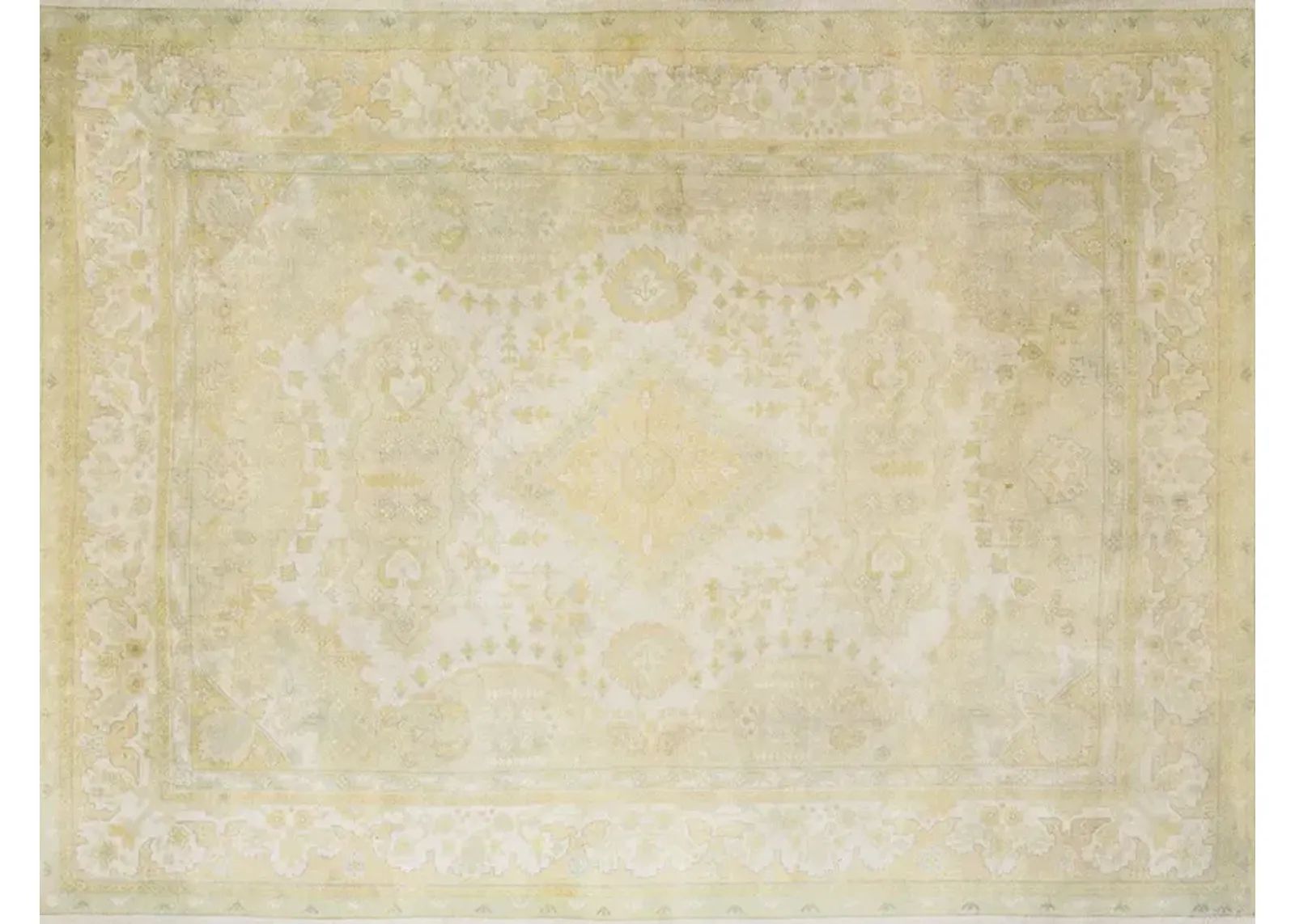 Turkish Oushak Rug 9'10" x 13'4" - White - White