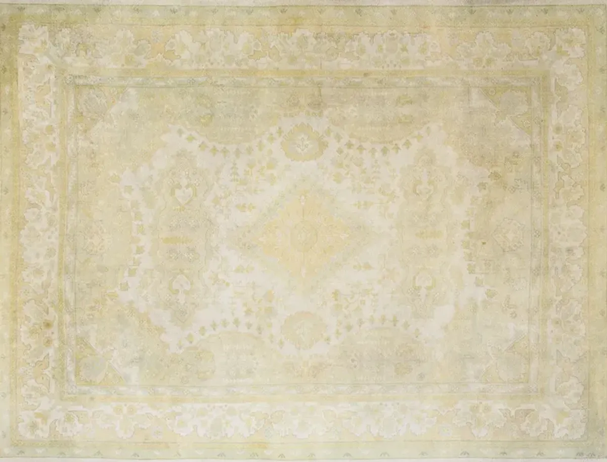 Turkish Oushak Rug 9'10" x 13'4" - White - White